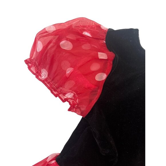 H&M Disney Minnie Mouse Girls Dress With Tulle Polka Dot Skirt & Puff Sleeves 6- - Picture 5 of 5